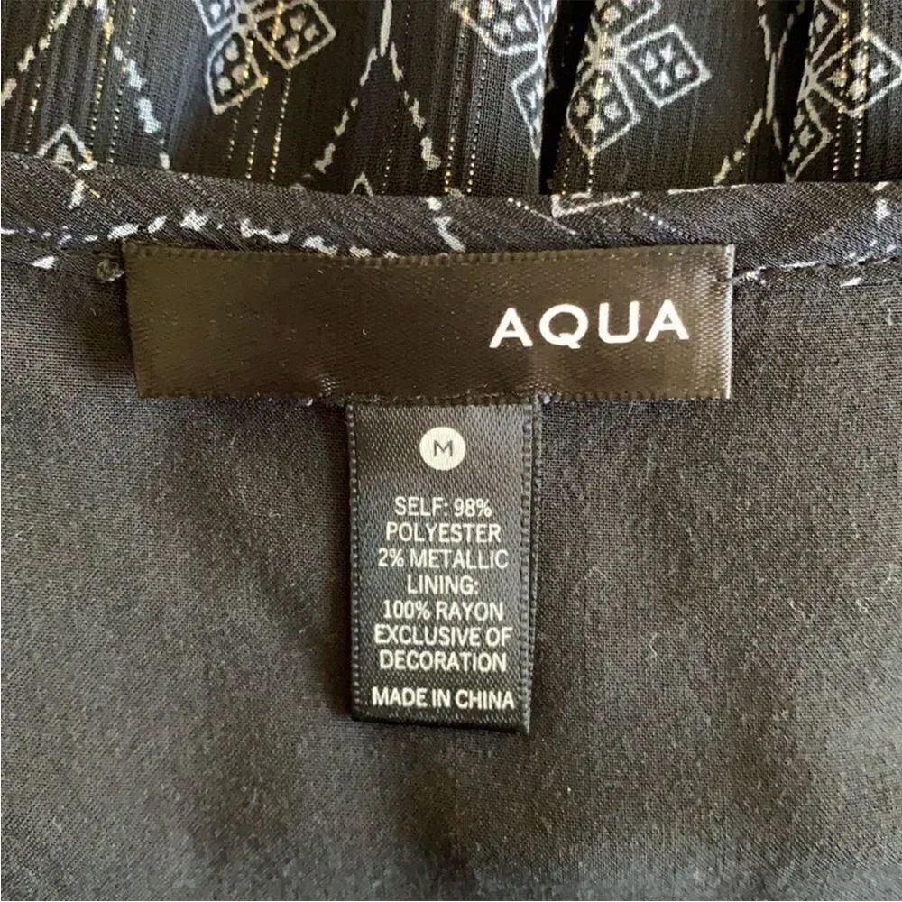 AQUA Button Down Pattern Long Sleeve Dress - Picture 12 of 12